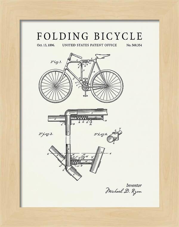 Folding Bicycle Minimalist Patent Us569354a