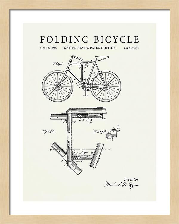 Folding Bicycle Minimalist Patent Us569354a