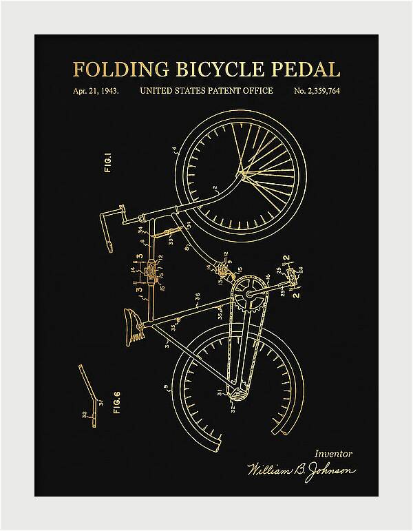 Folding Bicycle Pedal Gold Patent Us2359764a
