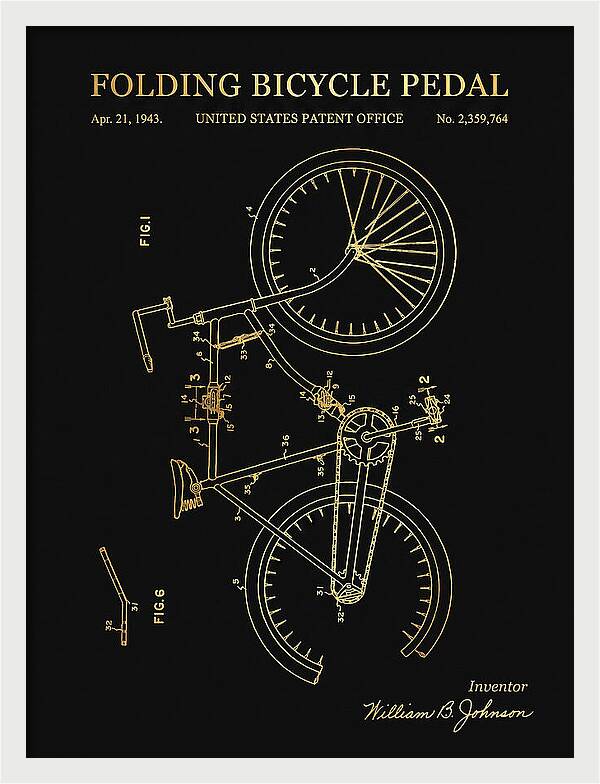 Folding Bicycle Pedal Gold Patent Us2359764a