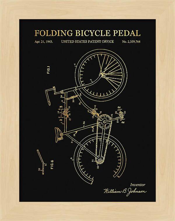 Folding Bicycle Pedal Gold Patent Us2359764a