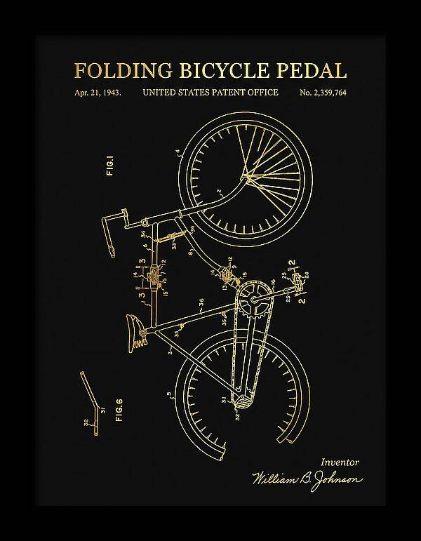 Folding Bicycle Pedal Gold Patent Us2359764a