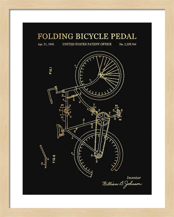 Folding Bicycle Pedal Gold Patent Us2359764a