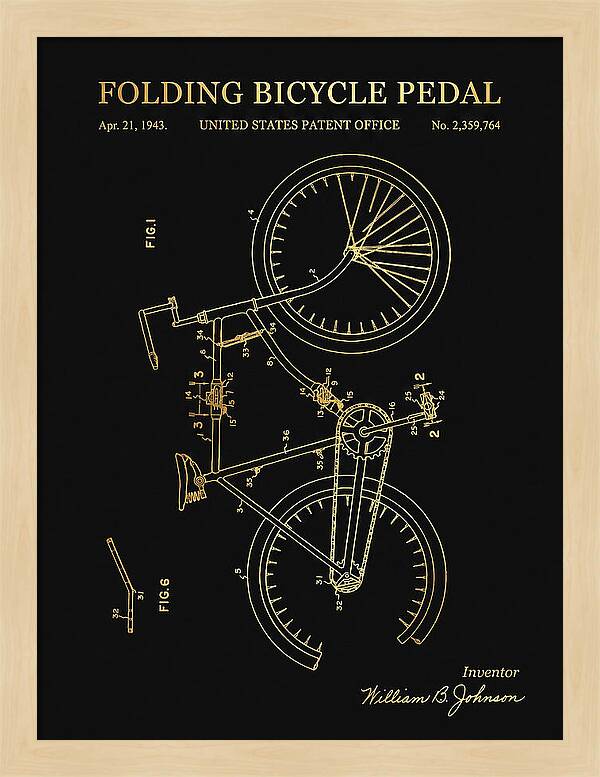 Folding Bicycle Pedal Gold Patent Us2359764a