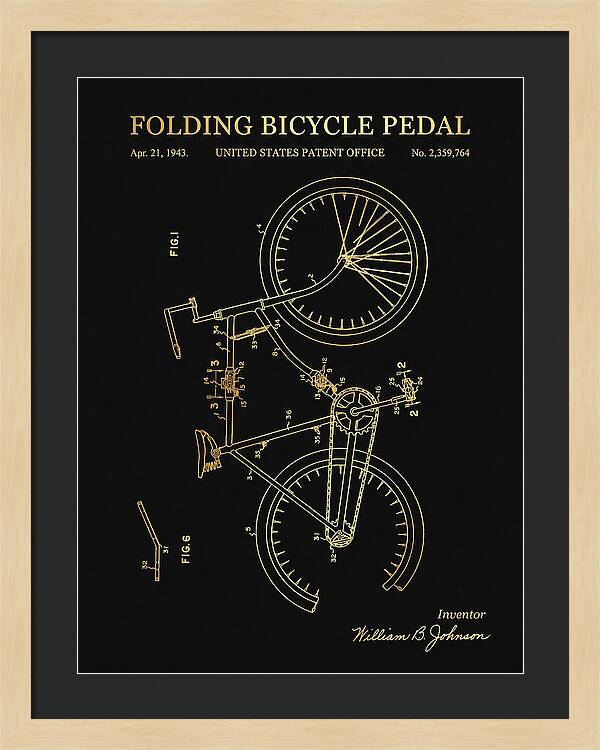 Folding Bicycle Pedal Gold Patent Us2359764a