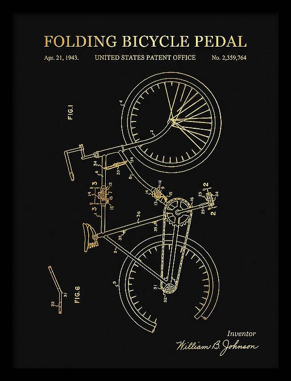 Folding Bicycle Pedal Gold Patent Us2359764a
