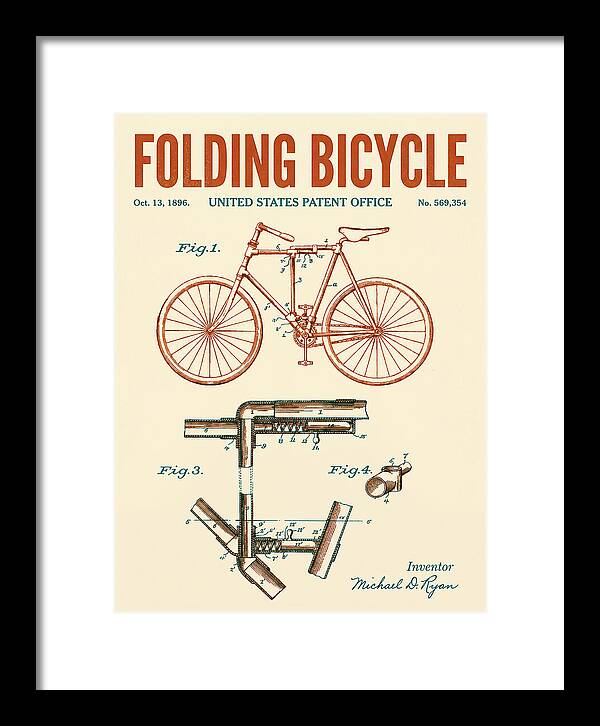 Folding Bicycle Retro Patent Us569354a