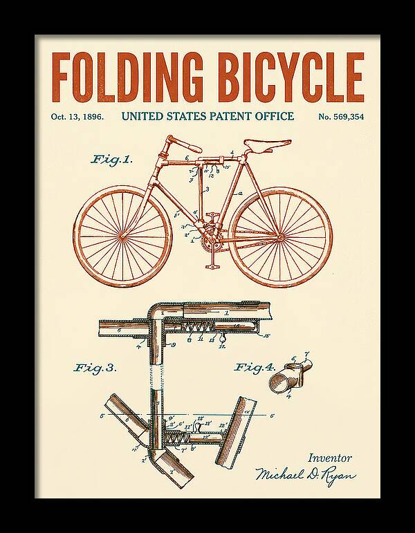 Folding Bicycle Retro Patent Us569354a