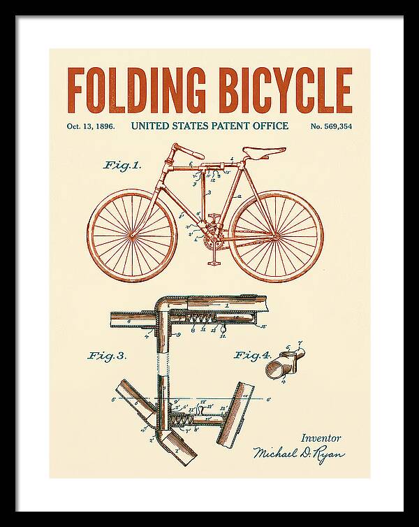 Folding Bicycle Retro Patent Us569354a