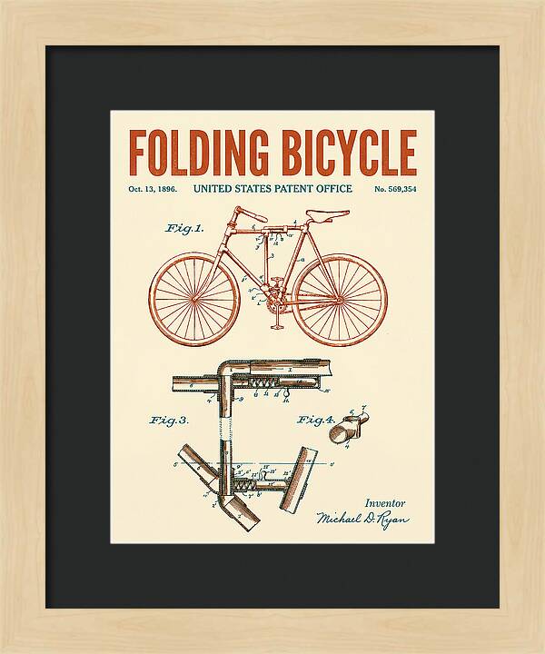Folding Bicycle Retro Patent Us569354a