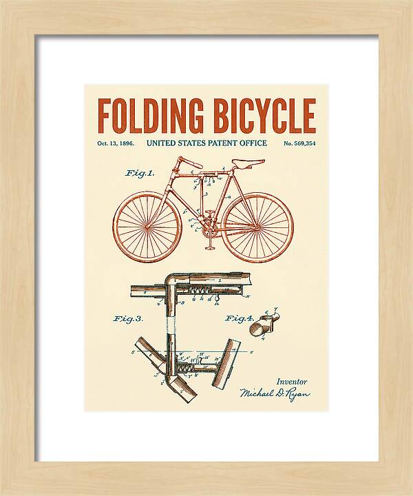 Folding Bicycle Retro Patent Us569354a