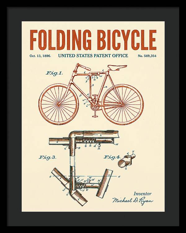 Folding Bicycle Retro Patent Us569354a