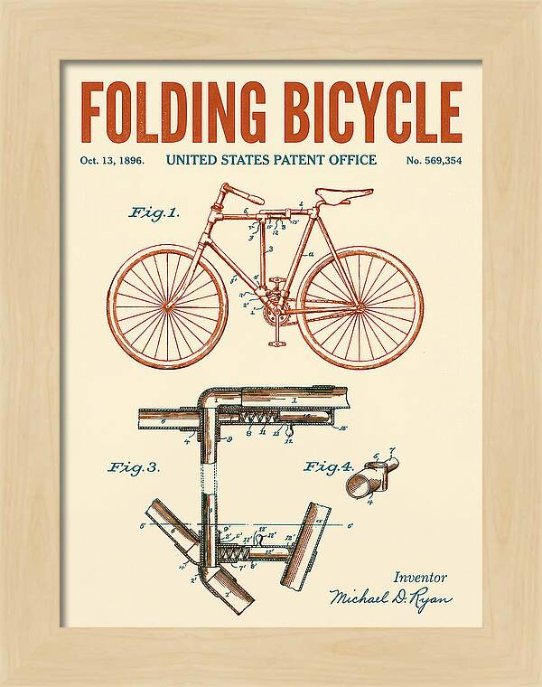 Folding Bicycle Retro Patent Us569354a