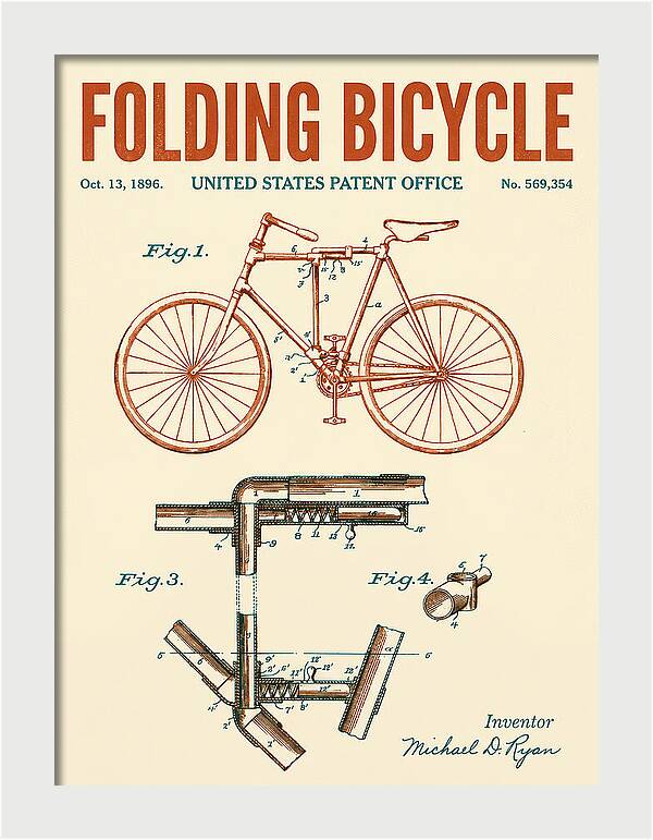 Folding Bicycle Retro Patent Us569354a