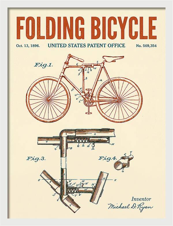 Folding Bicycle Retro Patent Us569354a