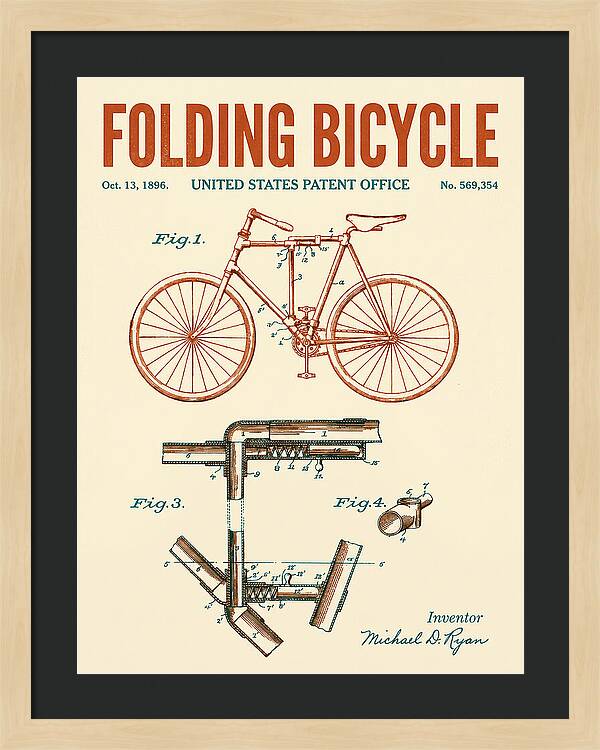 Folding Bicycle Retro Patent Us569354a