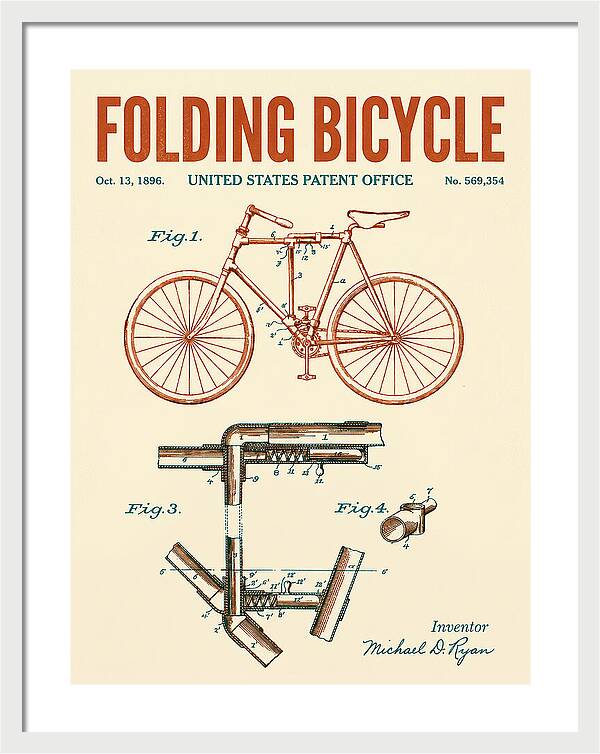 Folding Bicycle Retro Patent Us569354a
