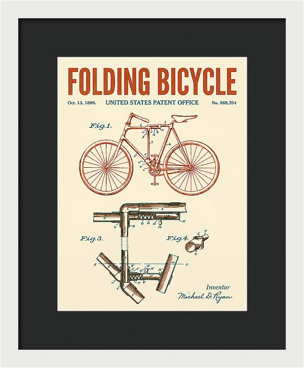 Folding Bicycle Retro Patent Us569354a