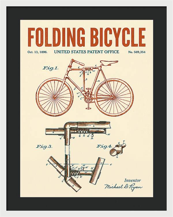Folding Bicycle Retro Patent Us569354a