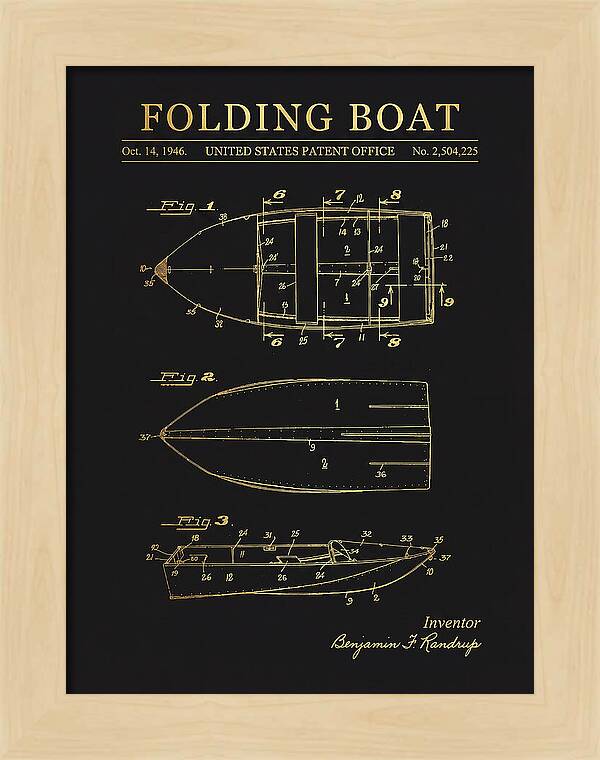 Folding Boat Gold Patent Us2504225a