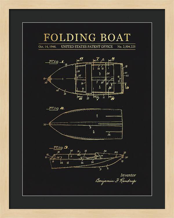 Folding Boat Gold Patent Us2504225a