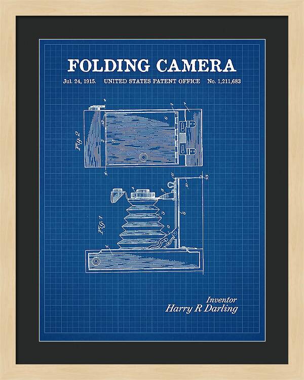Folding Camera Blueprint Patent Us1211683