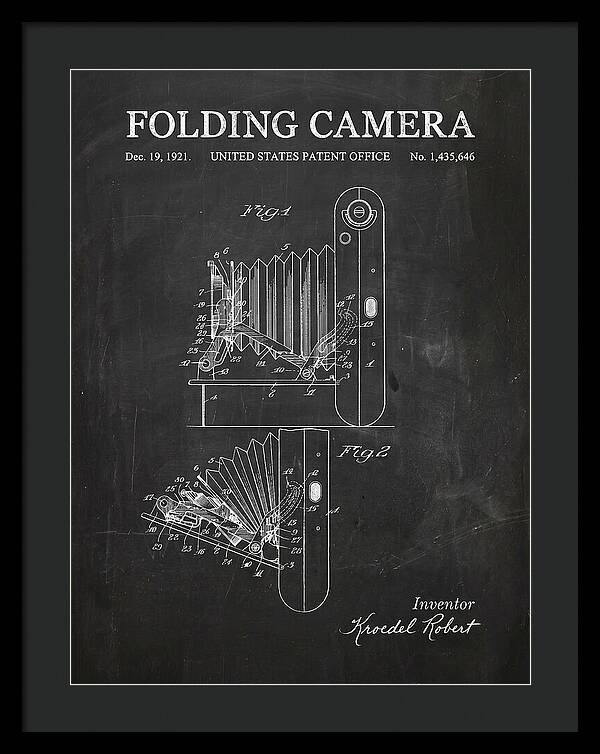 Folding Camera Chalkboard Patent Us1435646