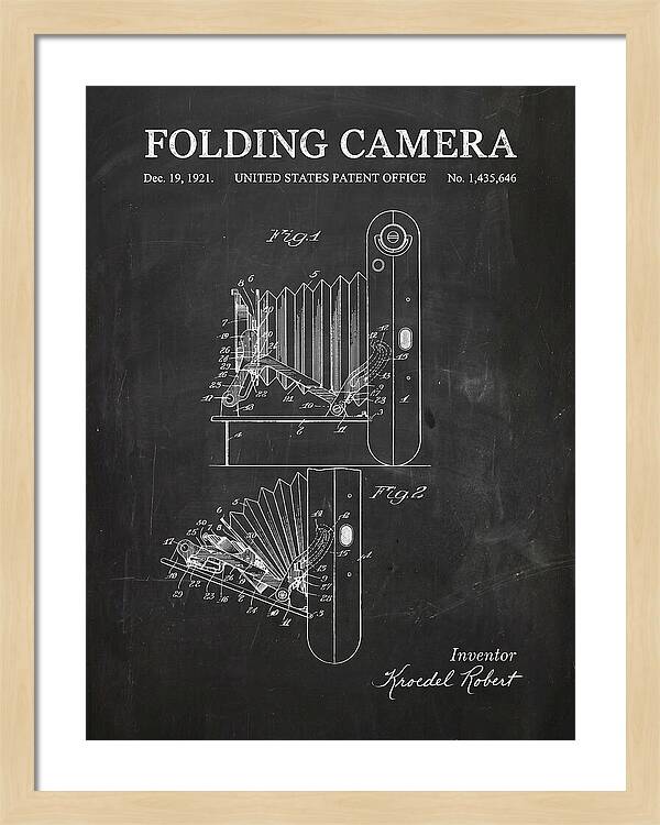 Folding Camera Chalkboard Patent Us1435646