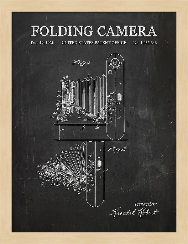 Folding Camera Chalkboard Patent Us1435646