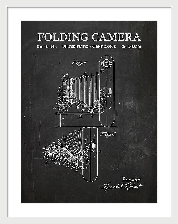Folding Camera Chalkboard Patent Us1435646