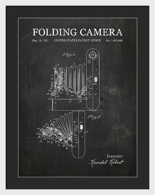 Folding Camera Chalkboard Patent Us1435646