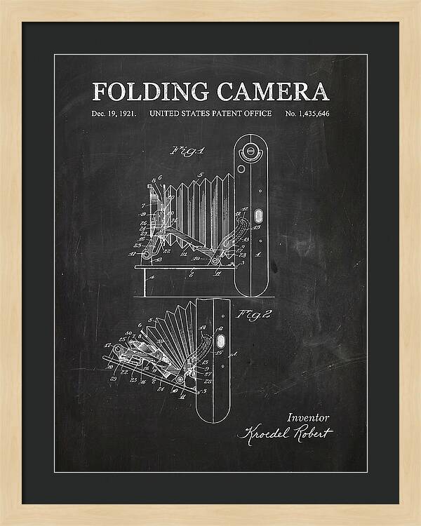 Folding Camera Chalkboard Patent Us1435646