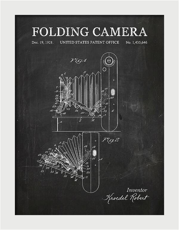 Folding Camera Chalkboard Patent Us1435646