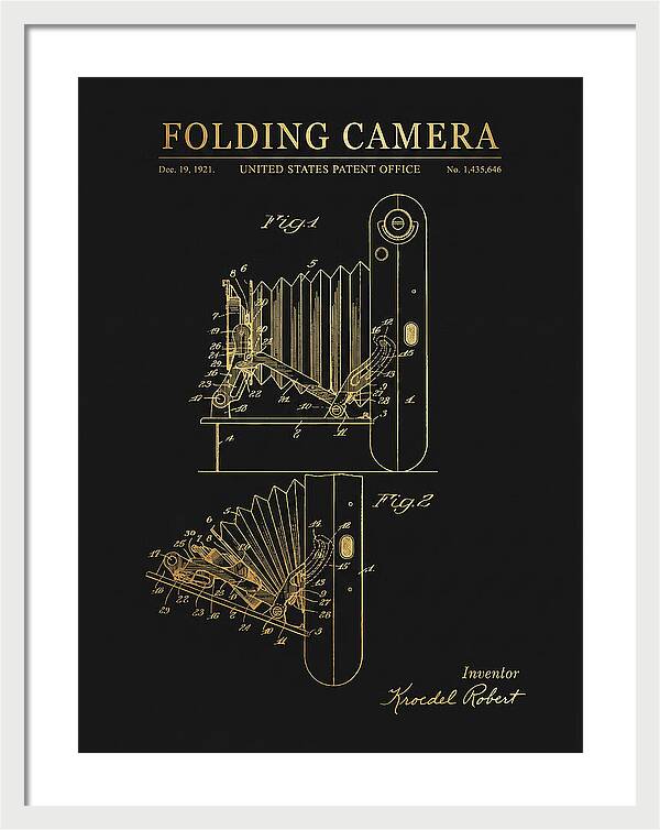Folding Camera Gold Patent Us1435646