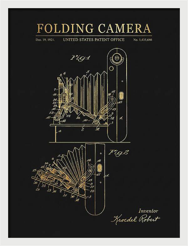 Folding Camera Gold Patent Us1435646