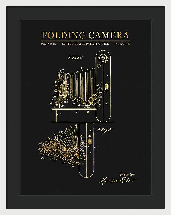 Folding Camera Gold Patent Us1435646