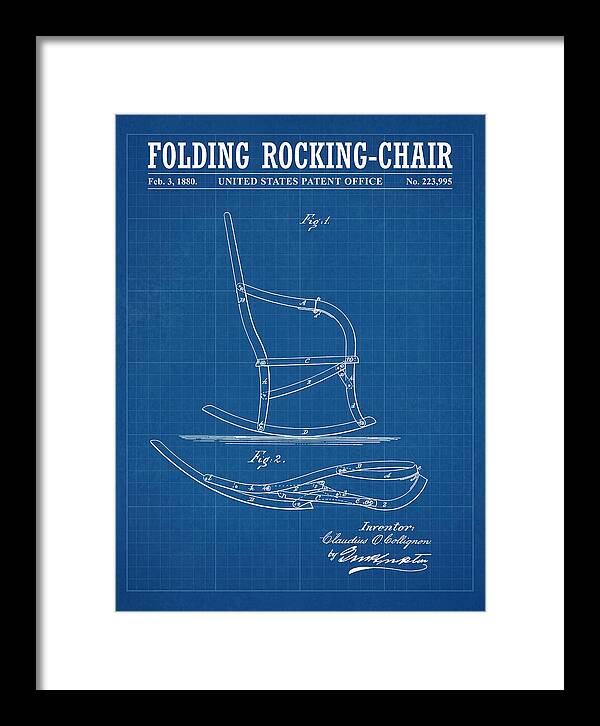 Folding Rocking Chair Blueprint Patent Us223995a