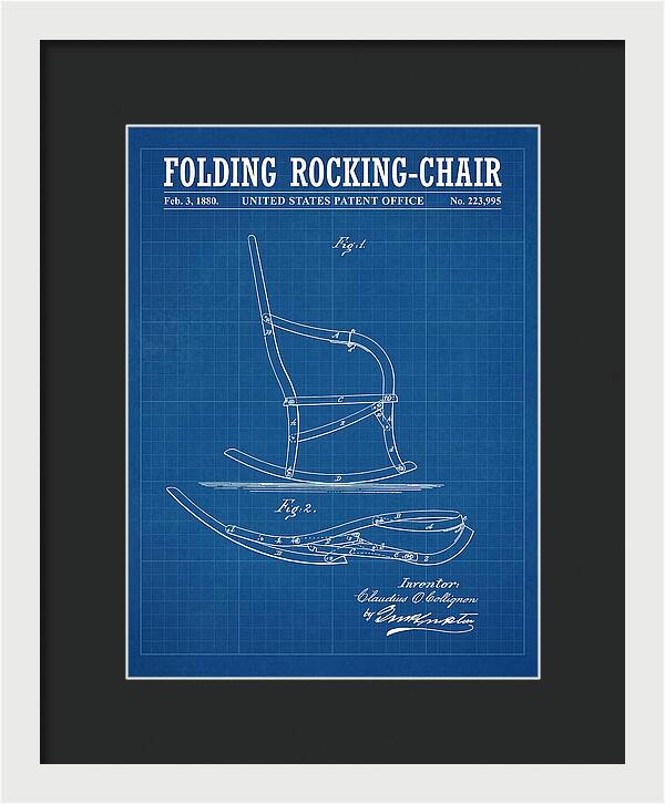 Folding Rocking Chair Blueprint Patent Us223995a