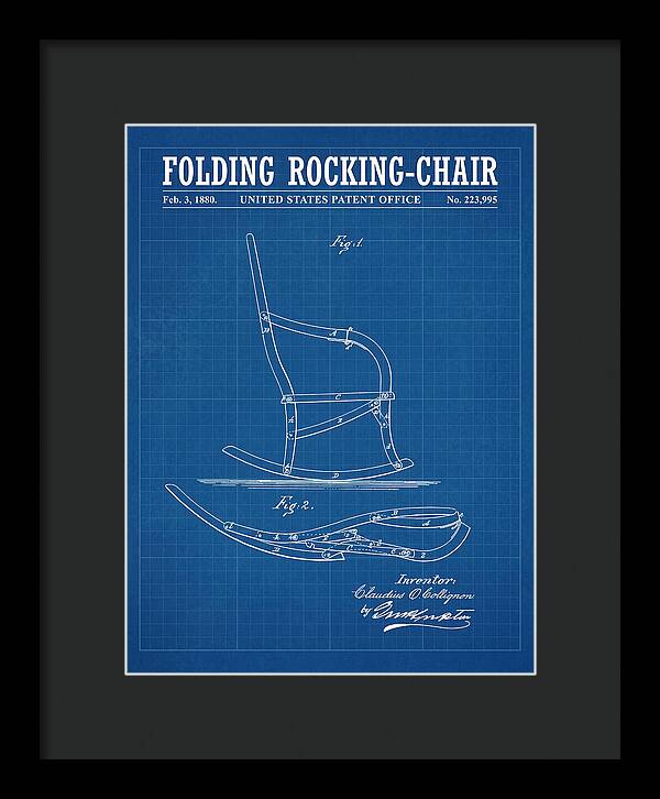 Folding Rocking Chair Blueprint Patent Us223995a