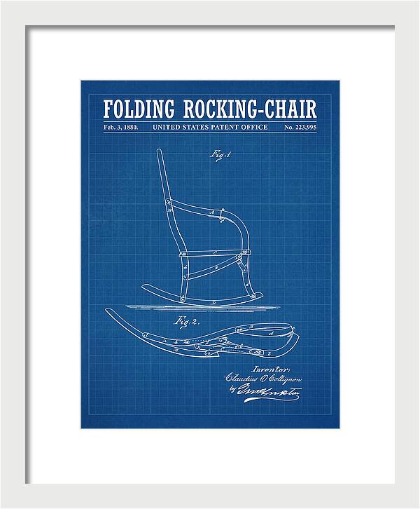 Folding Rocking Chair Blueprint Patent Us223995a