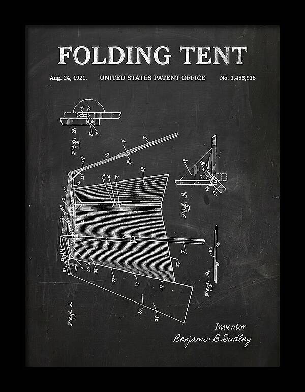Folding Tent Chalkboard Patent Us1456918a