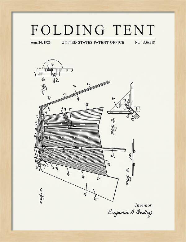 Folding Tent Minimalist Patent Us1456918a