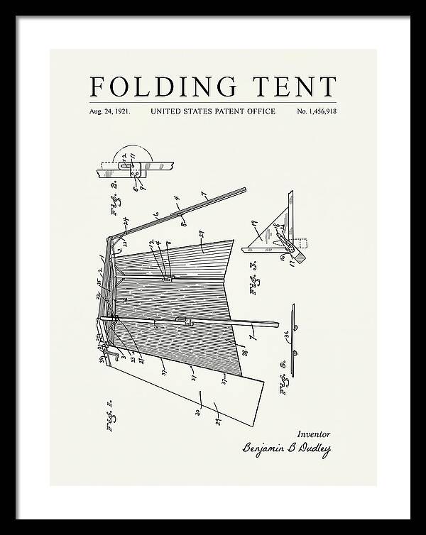Folding Tent Minimalist Patent Us1456918a