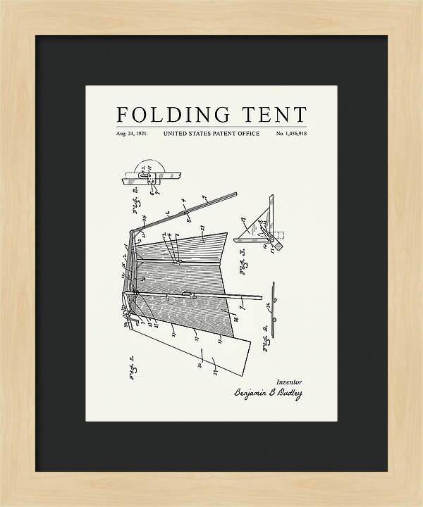 Folding Tent Minimalist Patent Us1456918a