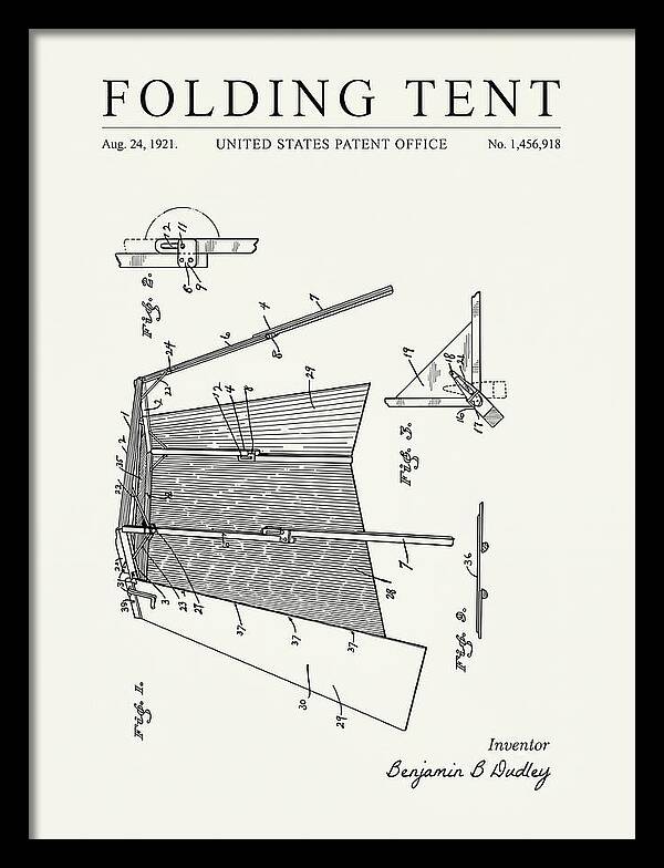 Folding Tent Minimalist Patent Us1456918a