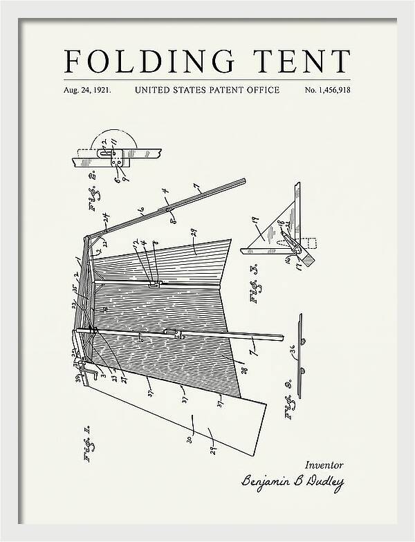 Folding Tent Minimalist Patent Us1456918a