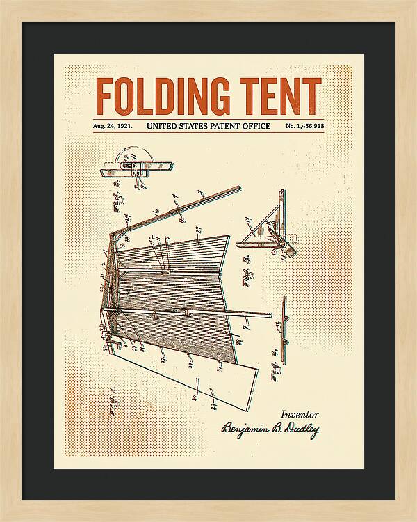 Folding Tent Retro Patent Us1456918a