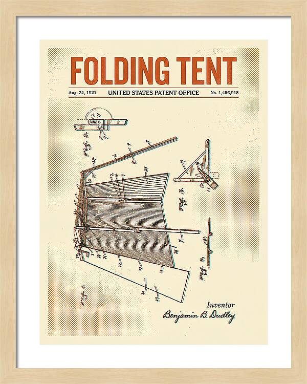 Folding Tent Retro Patent Us1456918a
