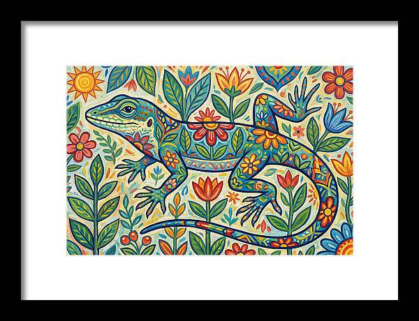 Folk Art Anole Lizard