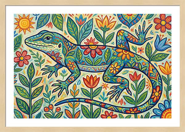Folk Art Anole Lizard